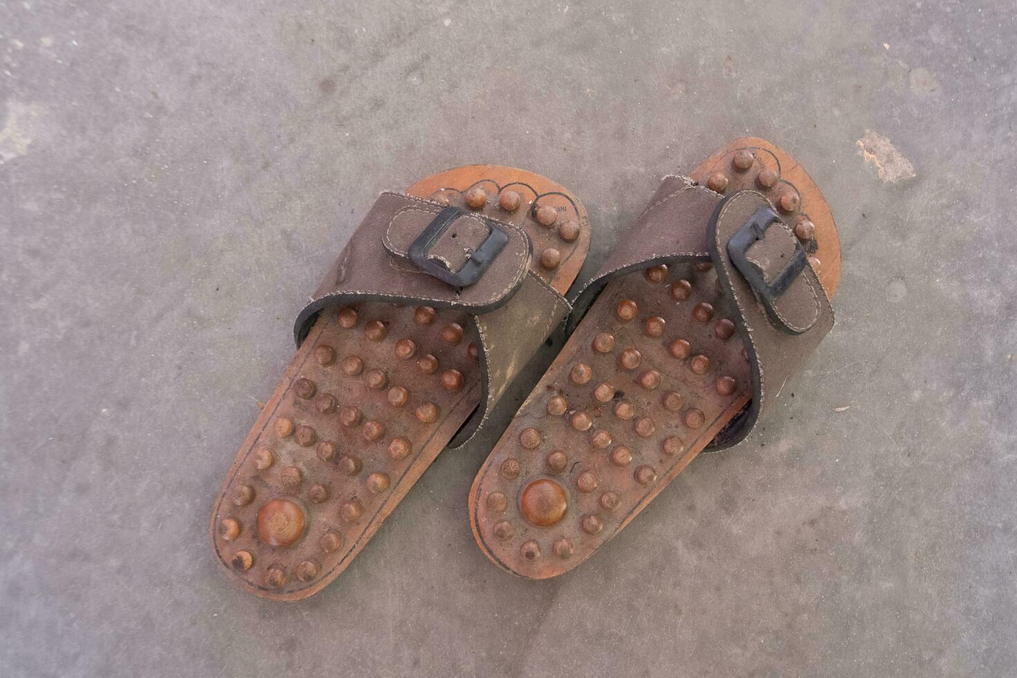 wooden health sandals, commonly used for the treatment of various diseases photo