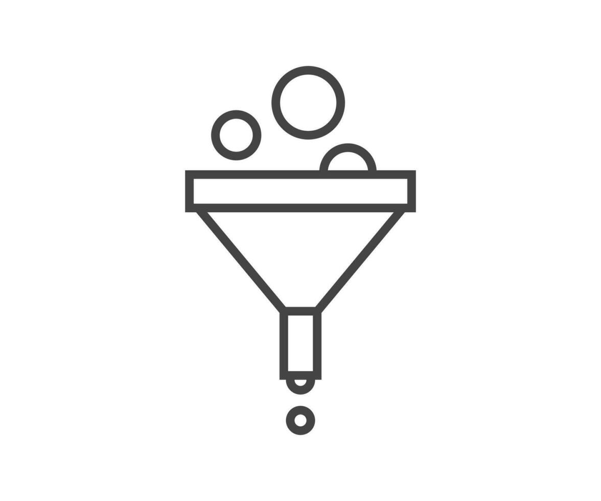 Funnel icon vector. Sort sign, filter symbol black and white. vector