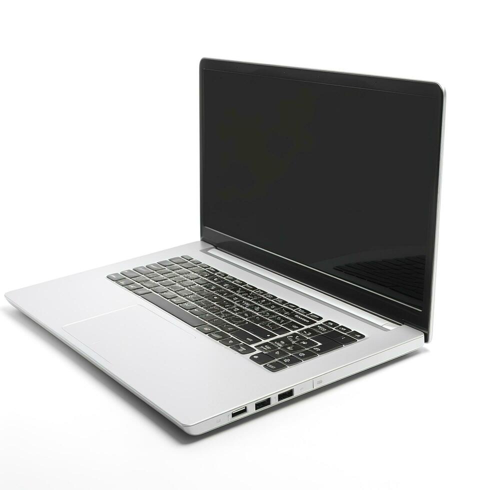 Laptop isolated on the white background, generate ai photo