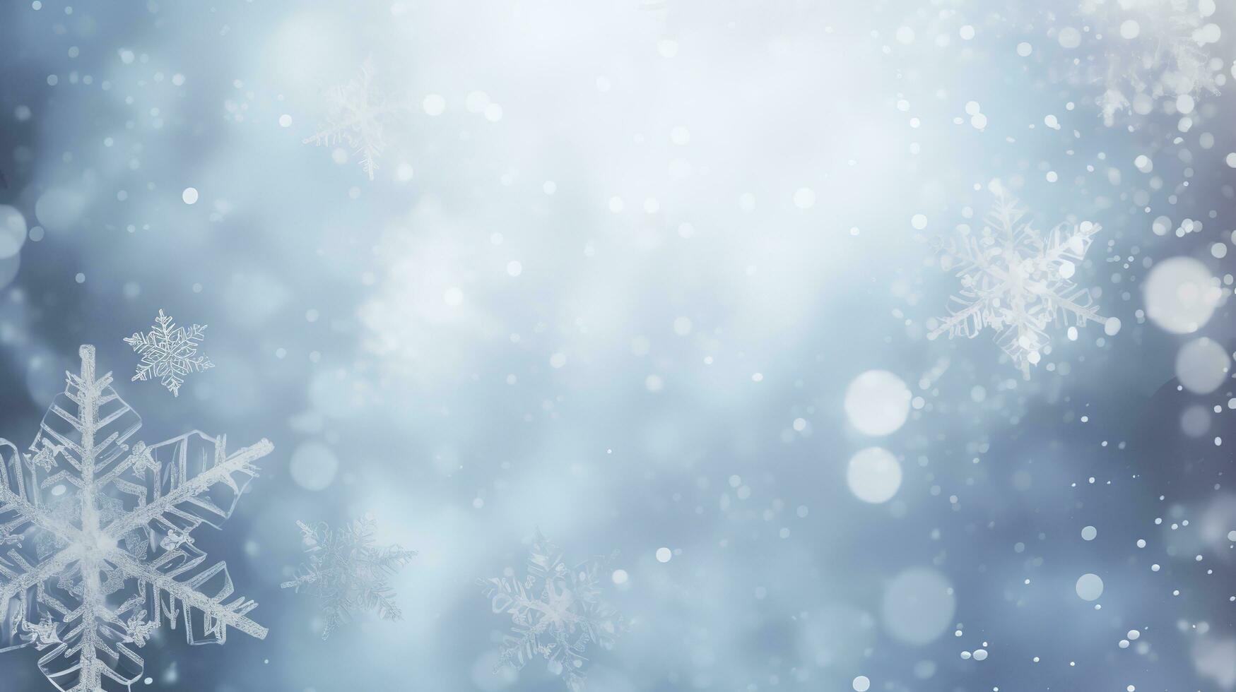 unfocussed winter background with snowflakes, generate ai photo