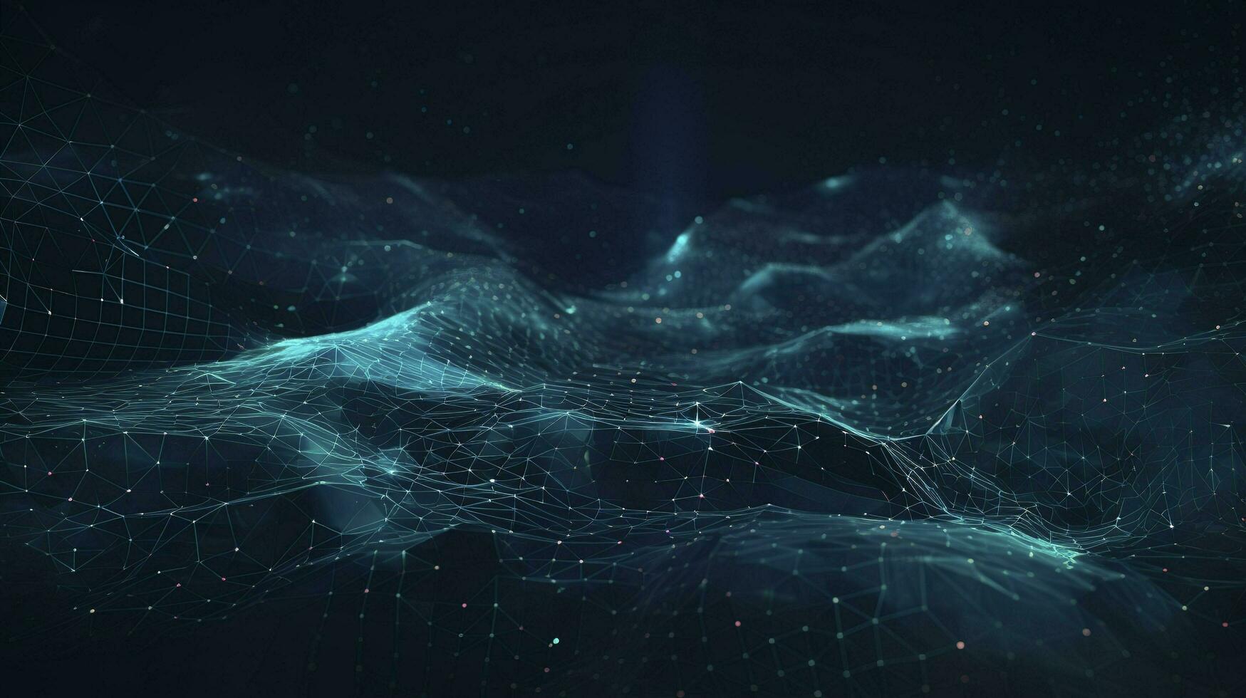 technologic linear background with dots and lines, in the style of dark teal and dark sky-blue, human connections, 32k uhd, neo-academism, generat ai photo