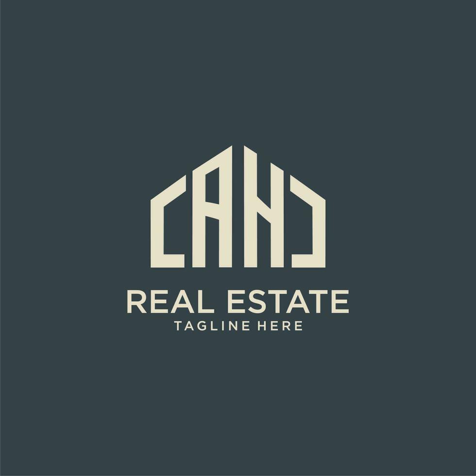 AH initial monogram logo for real estate design vector