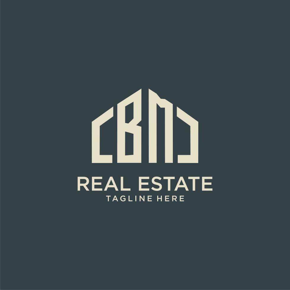 BM initial monogram logo for real estate design vector