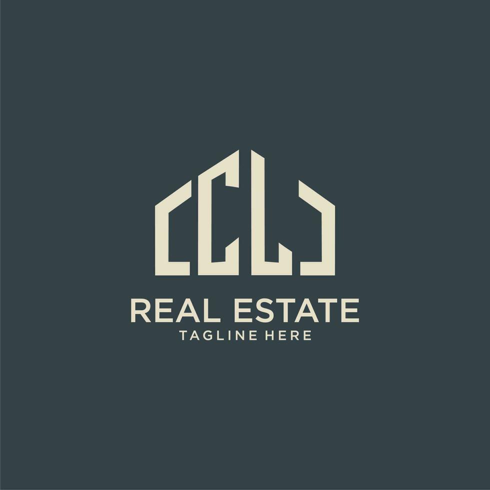 CL initial monogram logo for real estate design vector