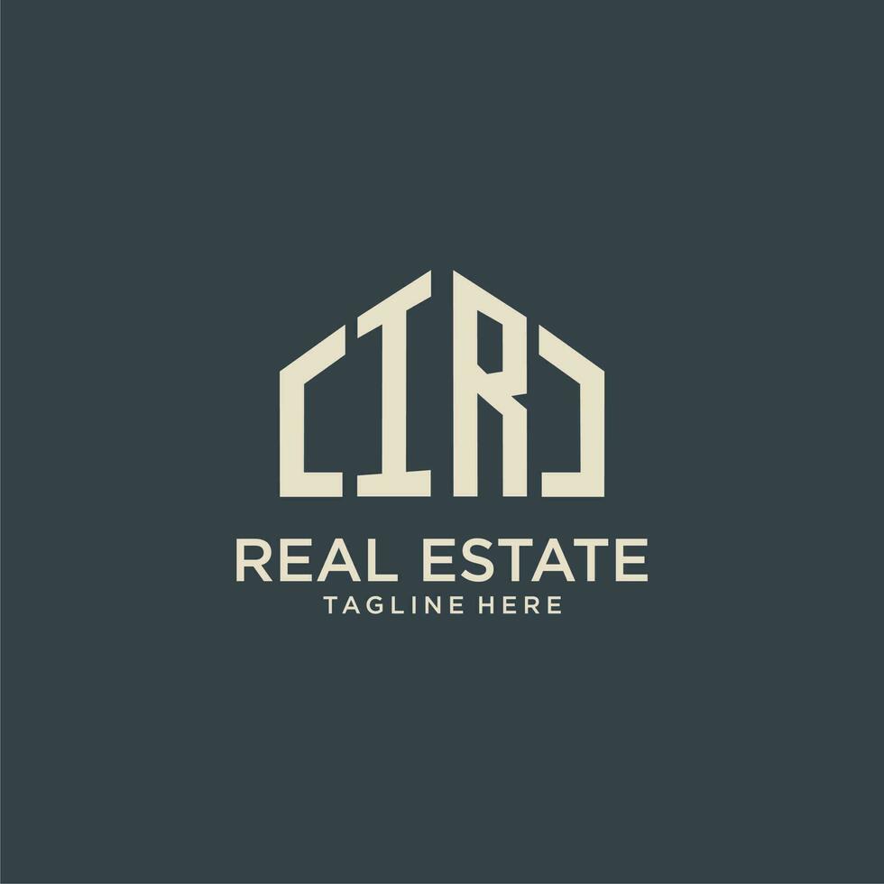 IR initial monogram logo for real estate design vector