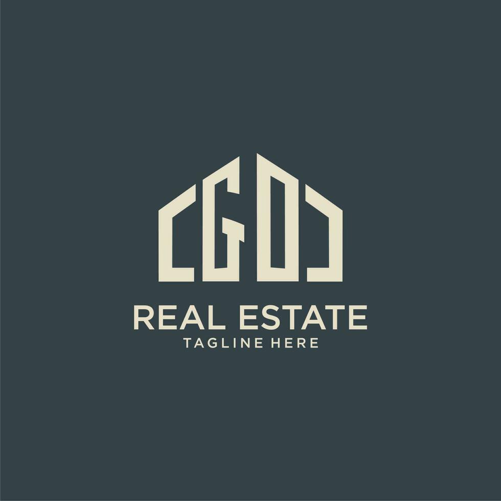 GO initial monogram logo for real estate design vector