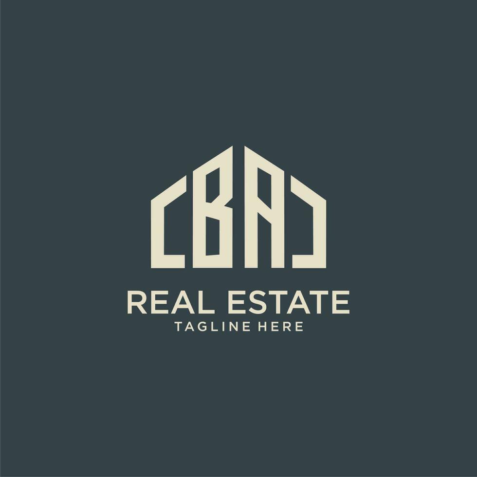 BA initial monogram logo for real estate design vector