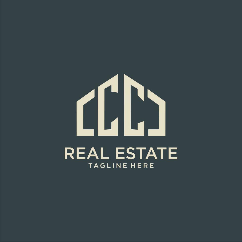 CC initial monogram logo for real estate design vector