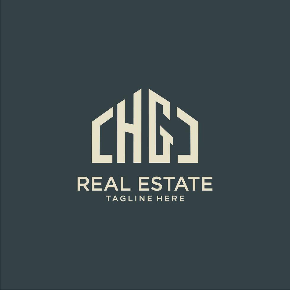 HG initial monogram logo for real estate design vector