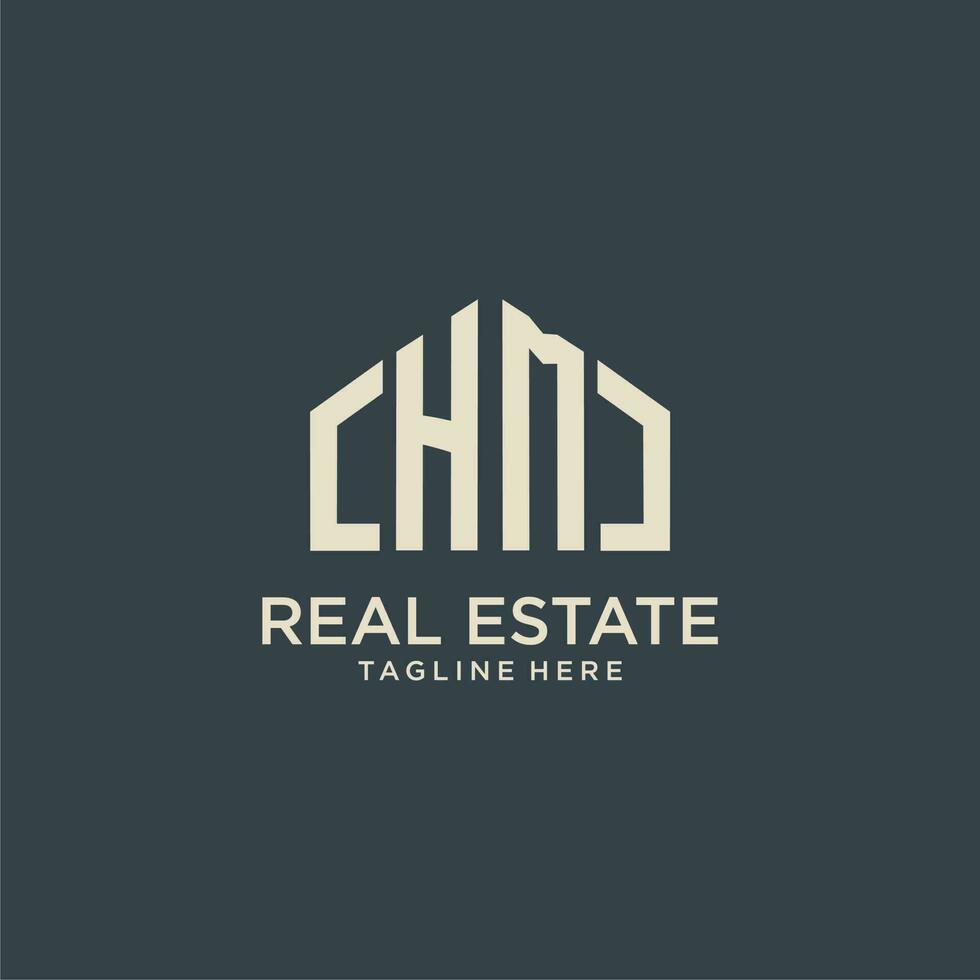 HM initial monogram logo for real estate design vector