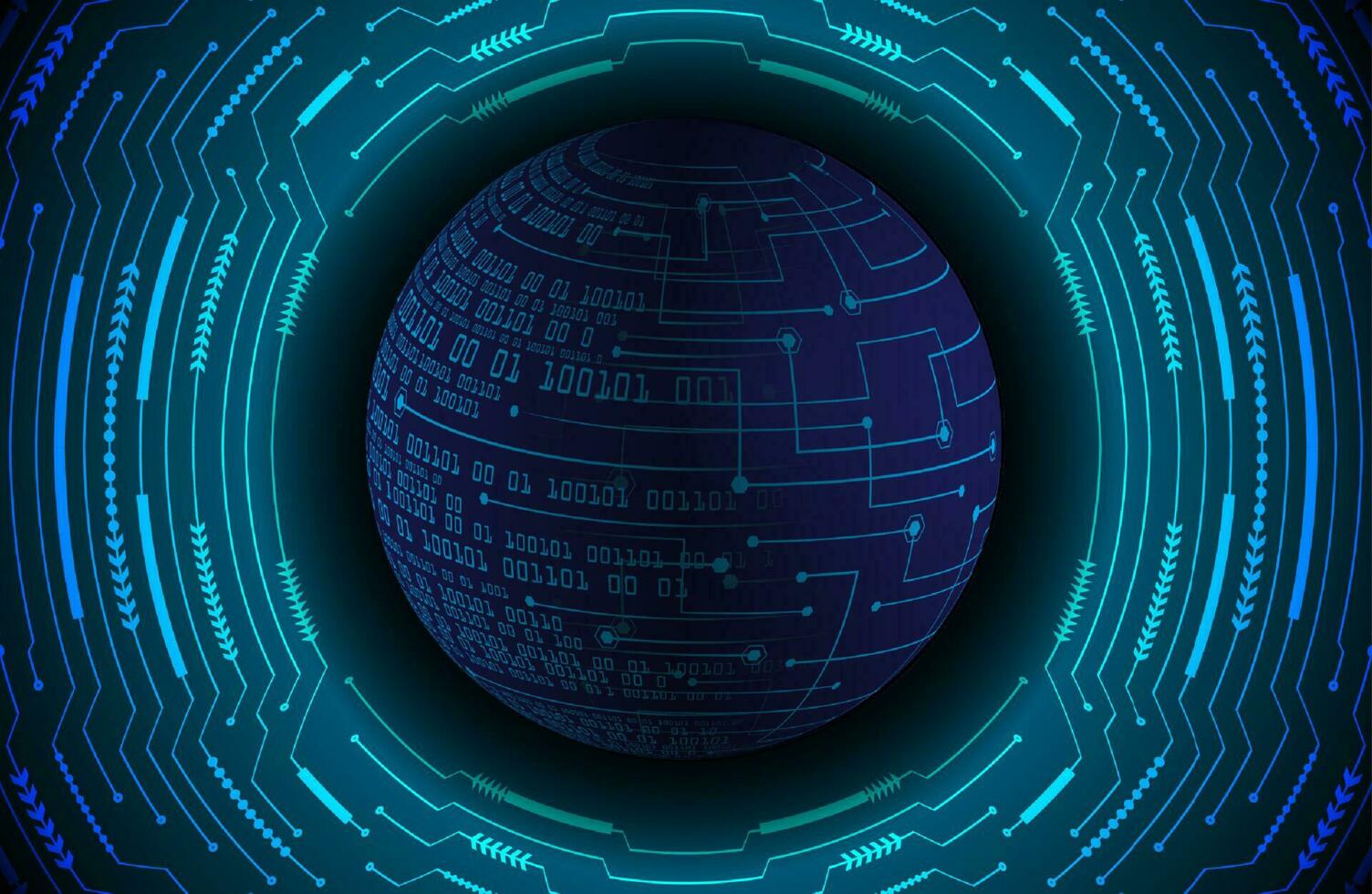 Modern Holographic Globe on Technology Background vector