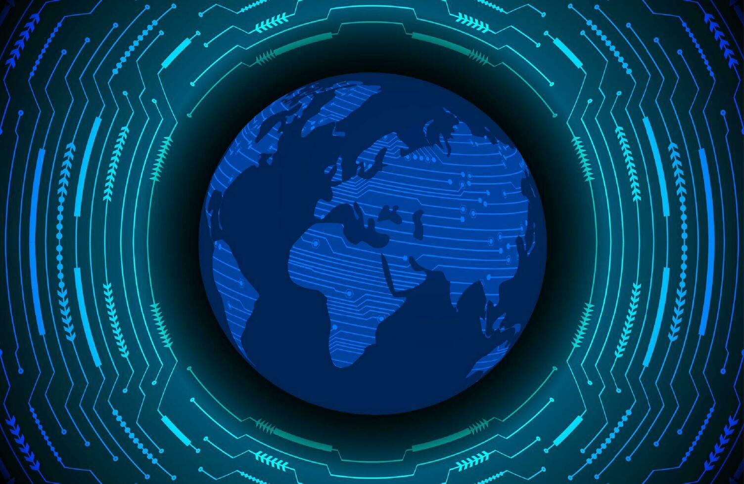 Modern Holographic Globe on Technology Background vector