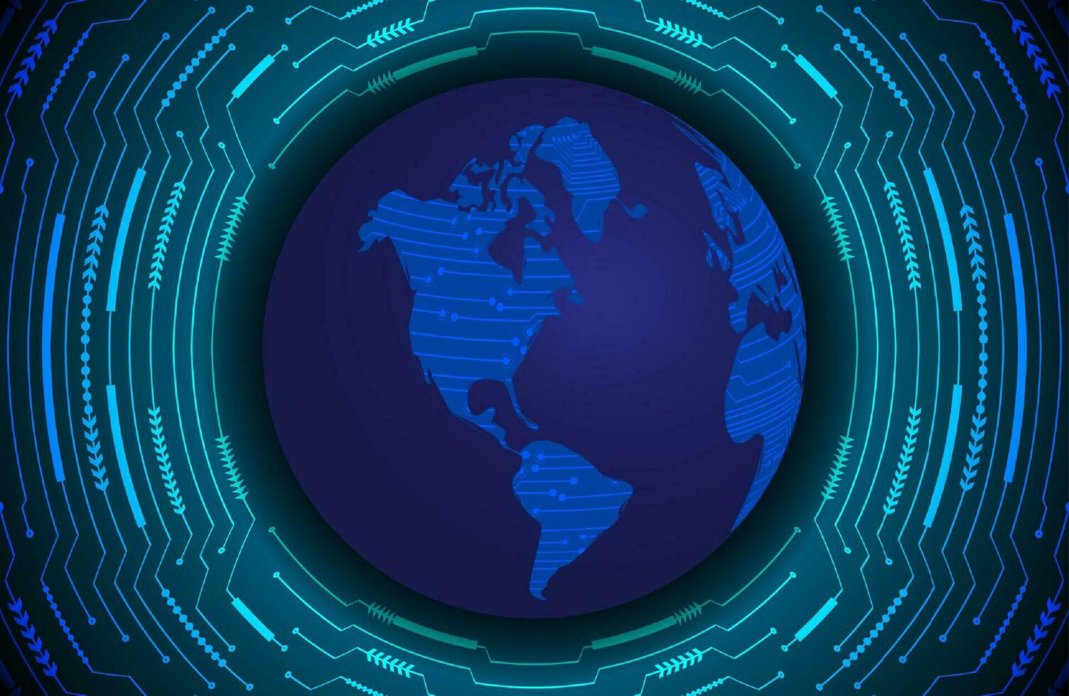 Modern Holographic Globe on Technology Background vector