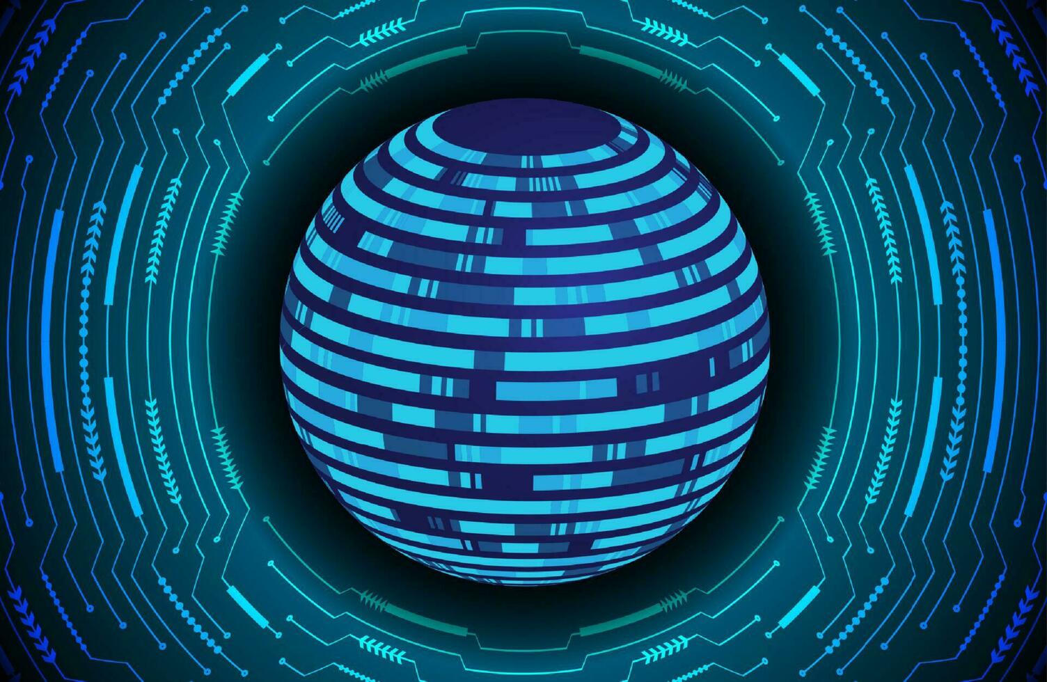 Modern Holographic Globe on Technology Background vector