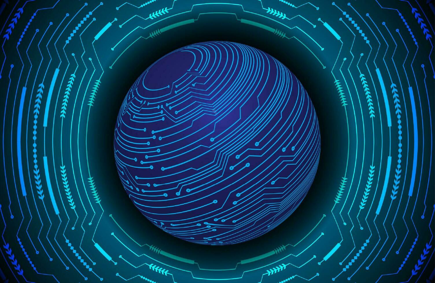 Modern Holographic Globe on Technology Background vector