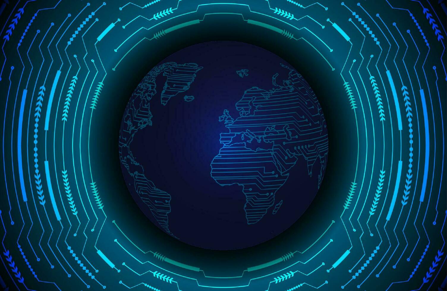 Modern Holographic Globe on Technology Background vector