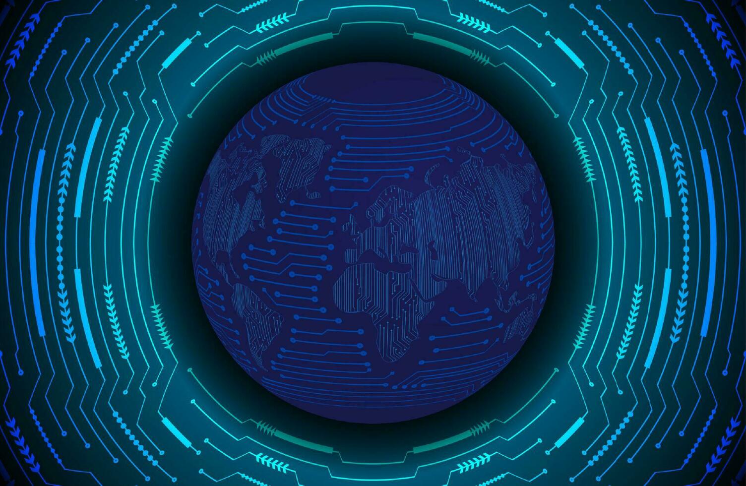Modern Holographic Globe on Technology Background vector