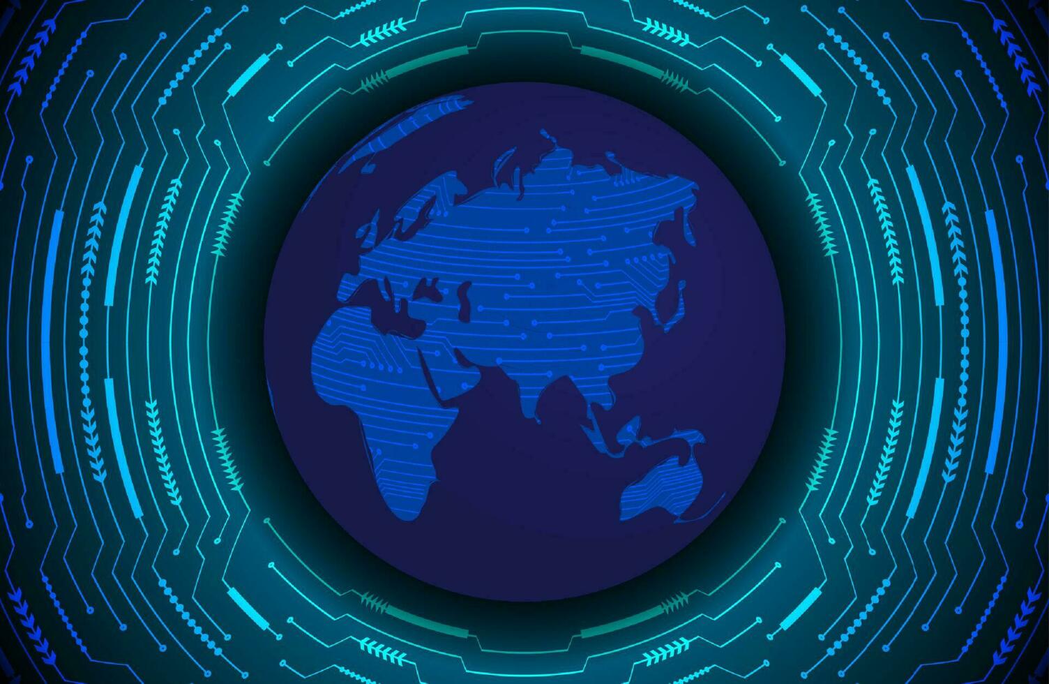 Modern Holographic Globe on Technology Background vector