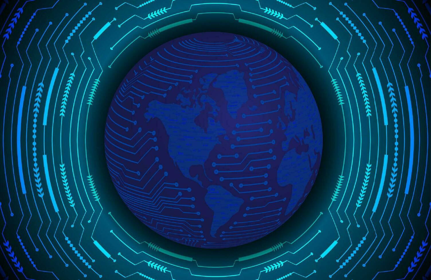 Modern Holographic Globe on Technology Background vector