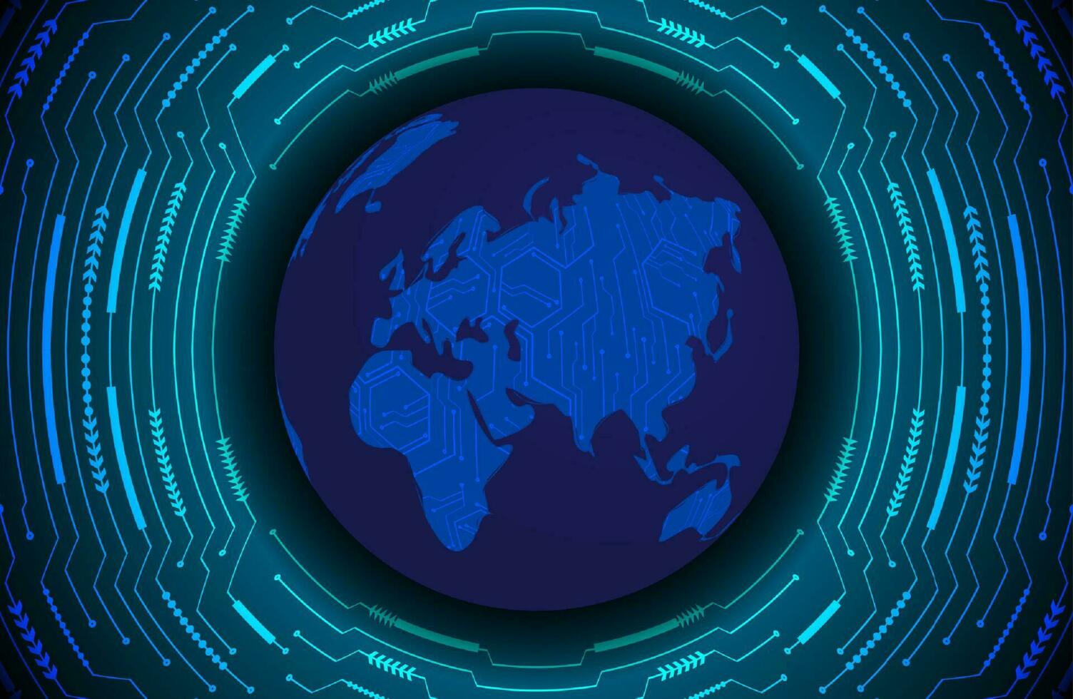 Modern Holographic Globe on Technology Background vector