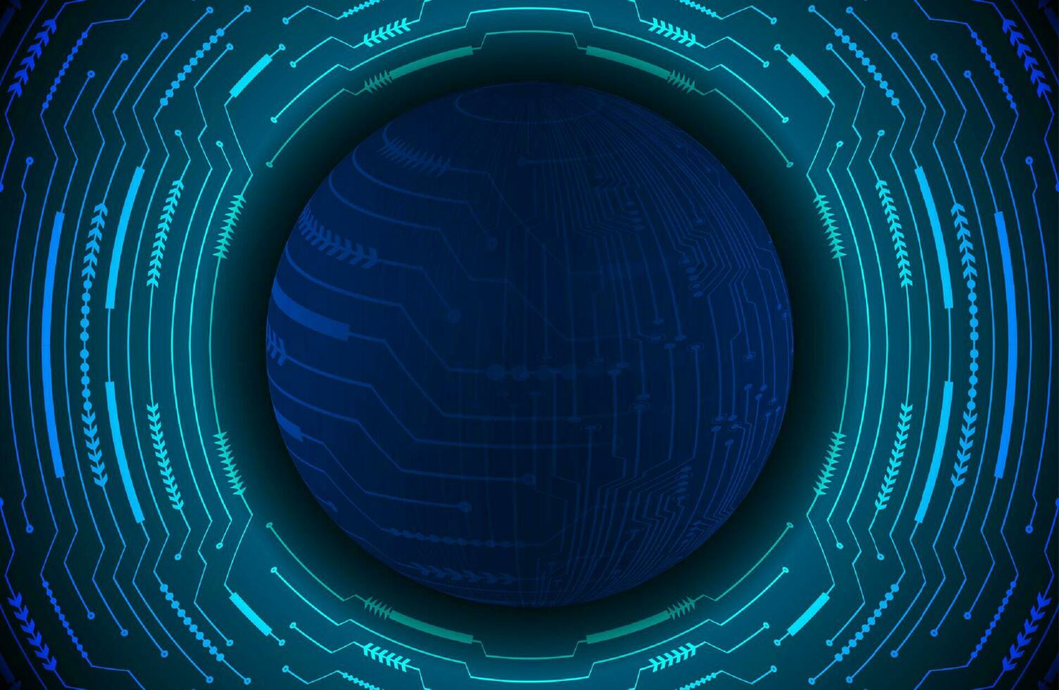 Modern Holographic Globe on Technology Background vector