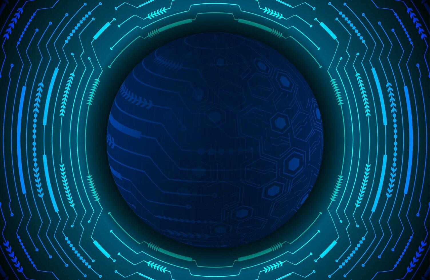 Modern Holographic Globe on Technology Background vector
