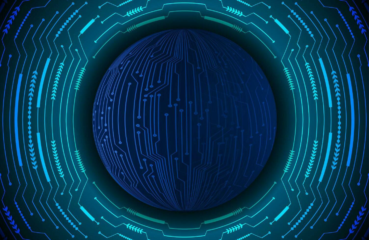 Modern Holographic Globe on Technology Background vector