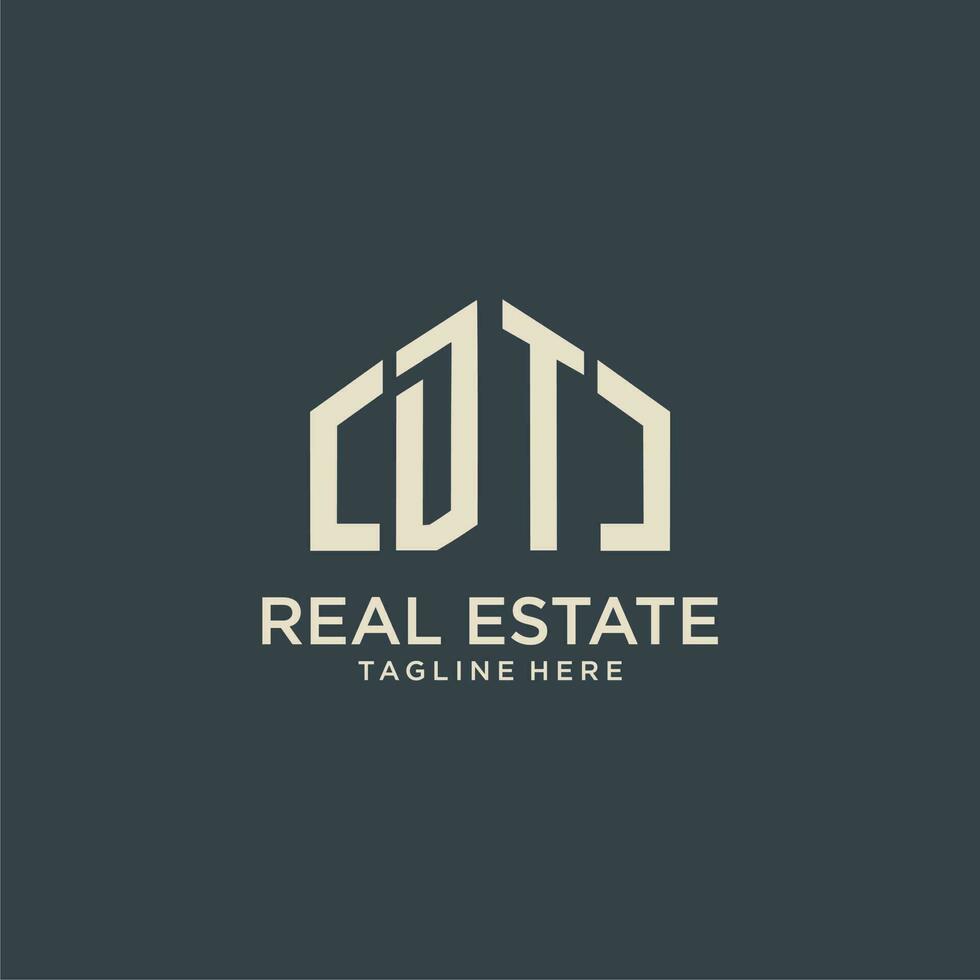 DT initial monogram logo for real estate design vector