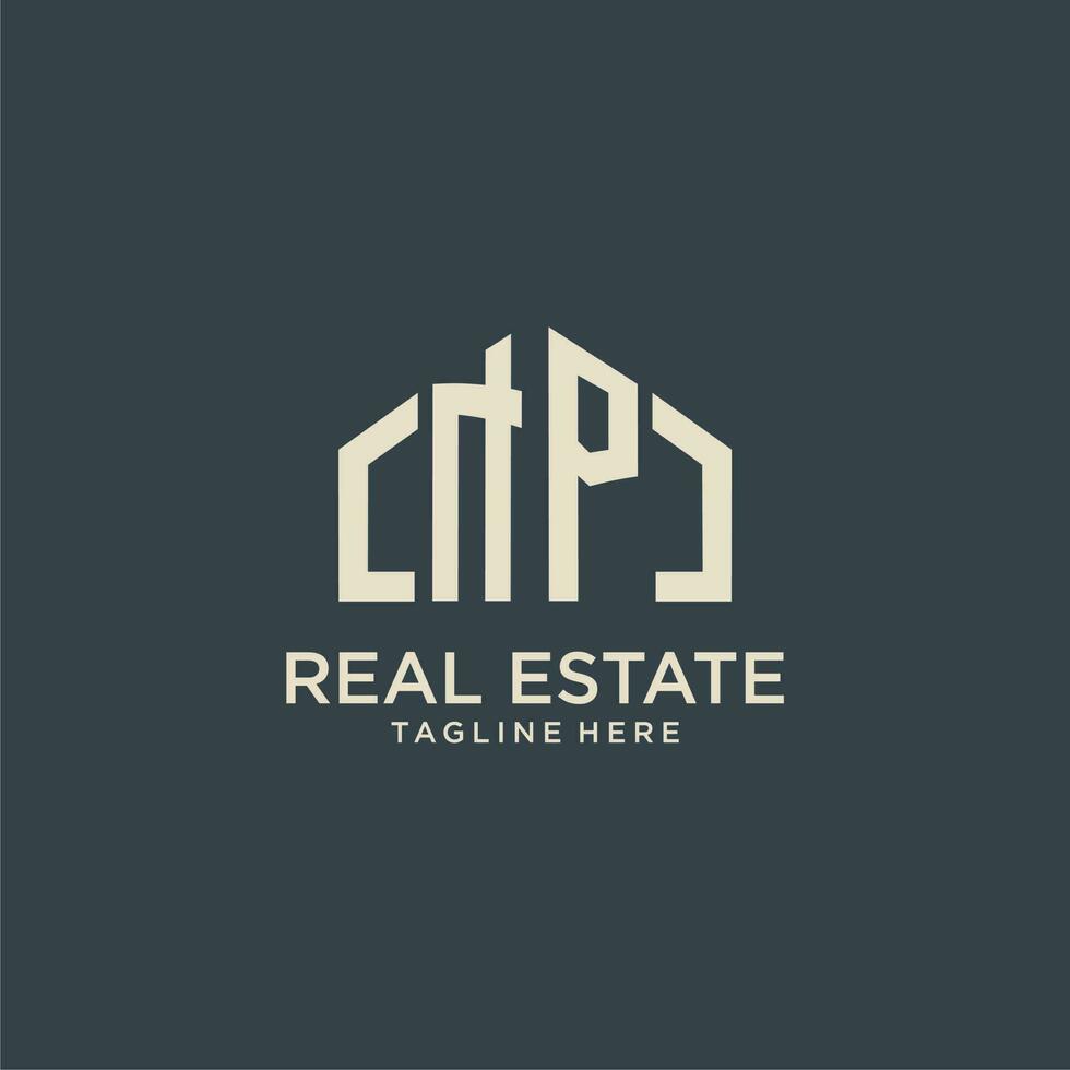 NP initial monogram logo for real estate design vector