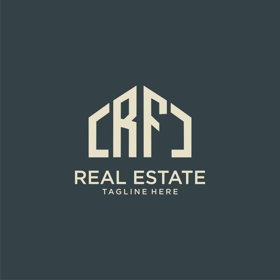 RF initial monogram logo for real estate design vector
