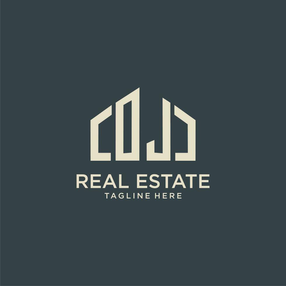 OJ initial monogram logo for real estate design vector