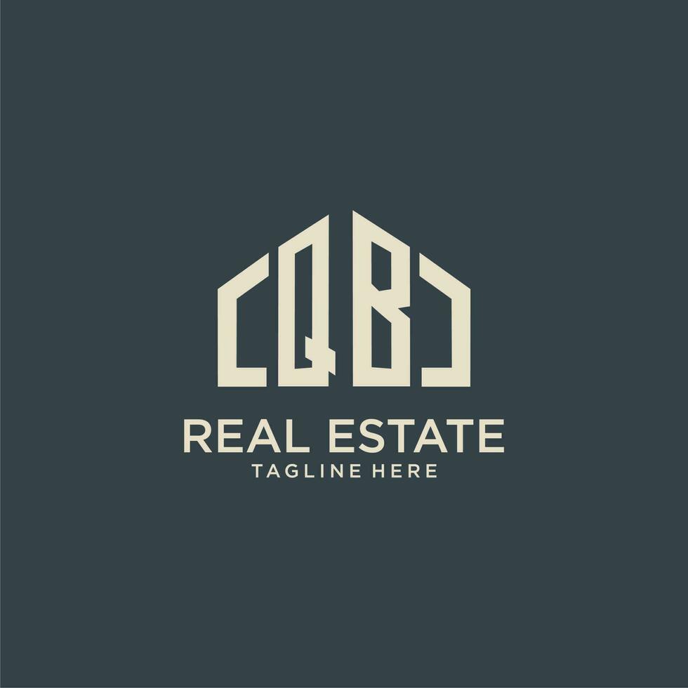 QB initial monogram logo for real estate design vector