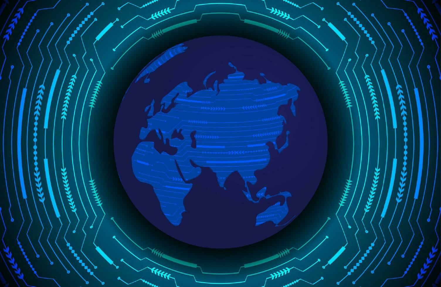 Modern Holographic Globe on Technology Background vector