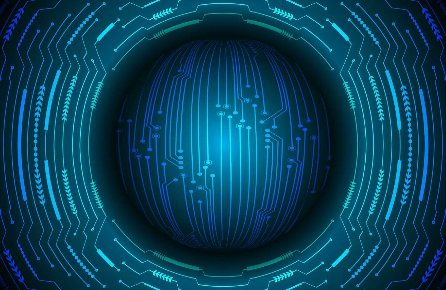 Modern Holographic Globe on Technology Background vector