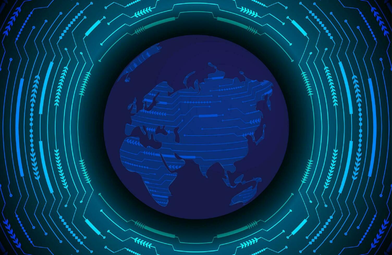 Modern Holographic Globe on Technology Background vector