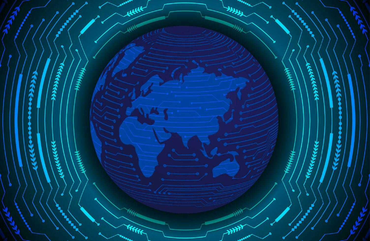 Modern Holographic Globe on Technology Background vector