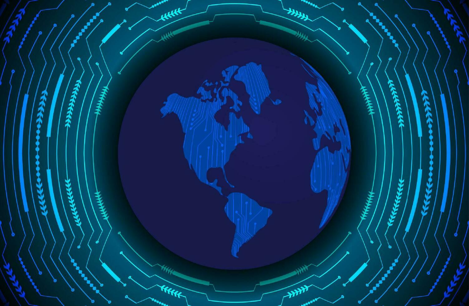 Modern Holographic Globe on Technology Background vector