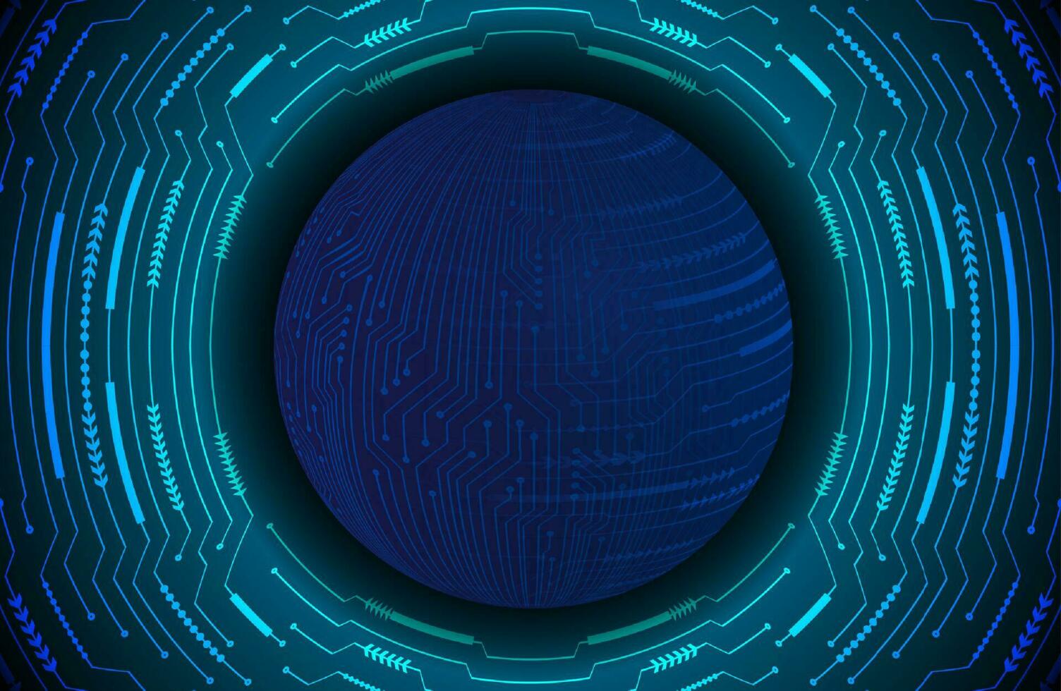 Modern Holographic Globe on Technology Background vector