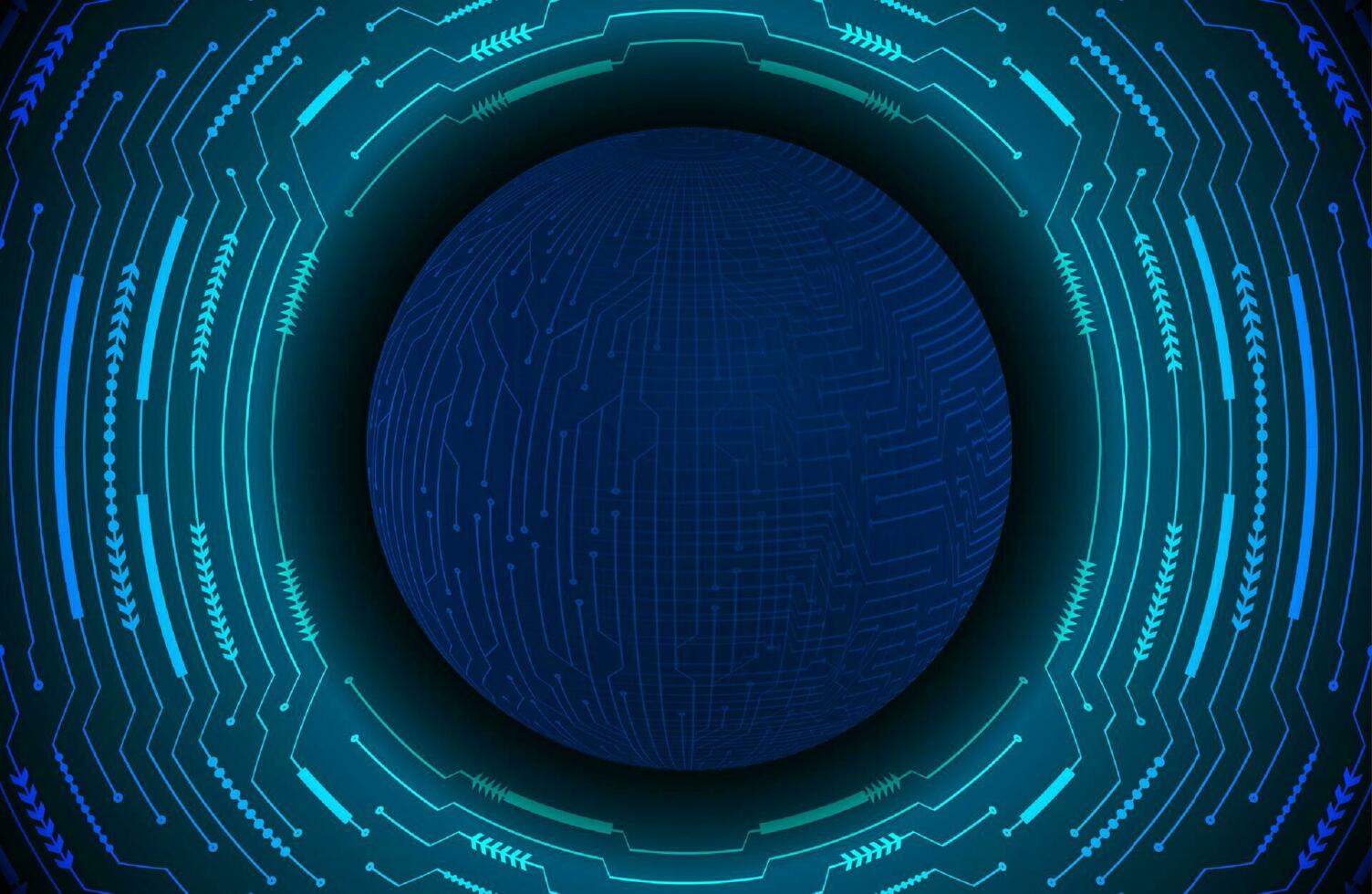 Modern Holographic Globe on Technology Background vector