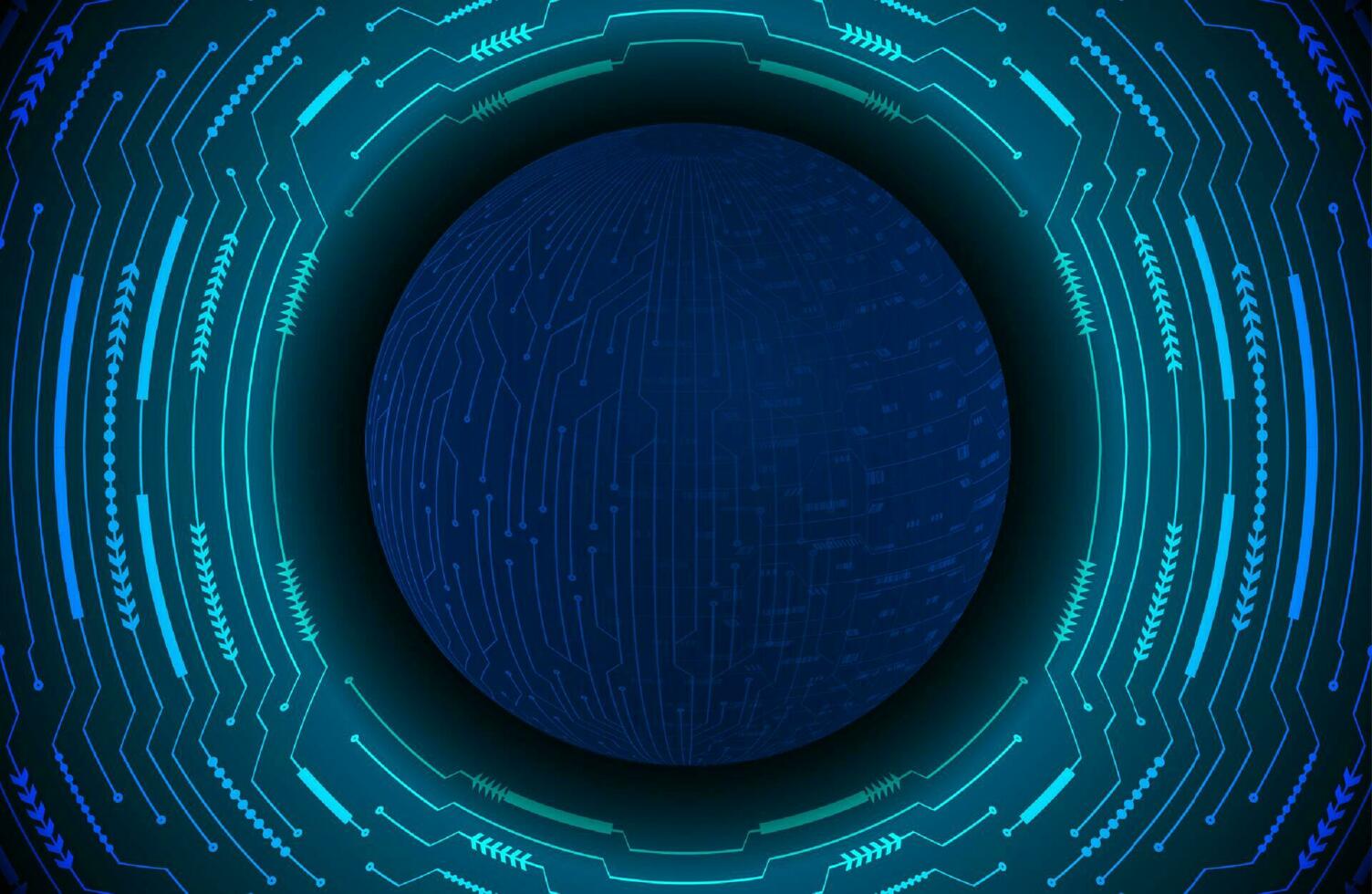 Modern Holographic Globe on Technology Background vector