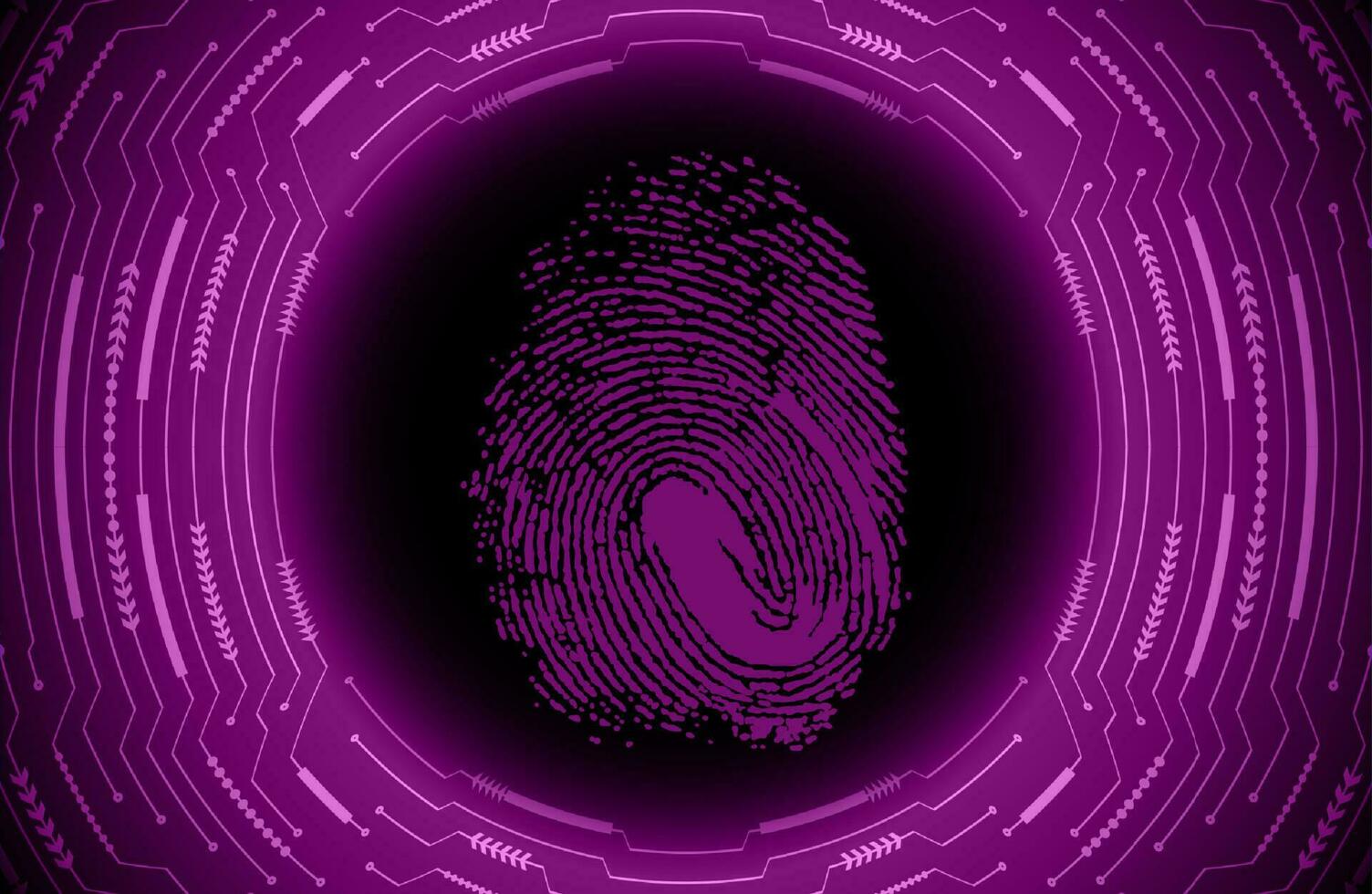 Modern Cybersecurity Technology Background with fingerprint vector