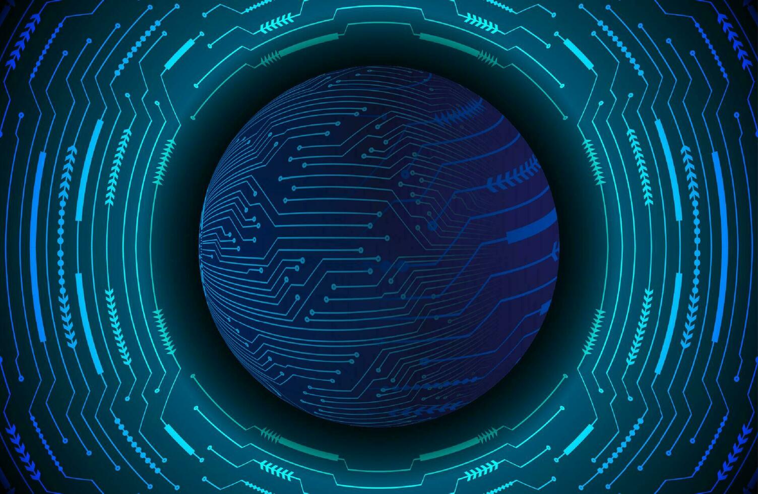 Modern Holographic Globe on Technology Background vector