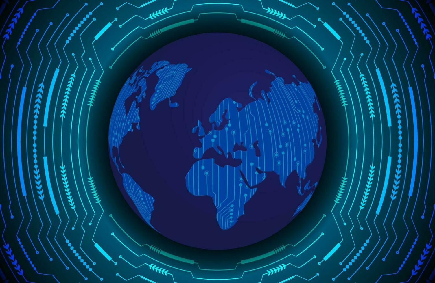 Modern Holographic Globe on Technology Background vector