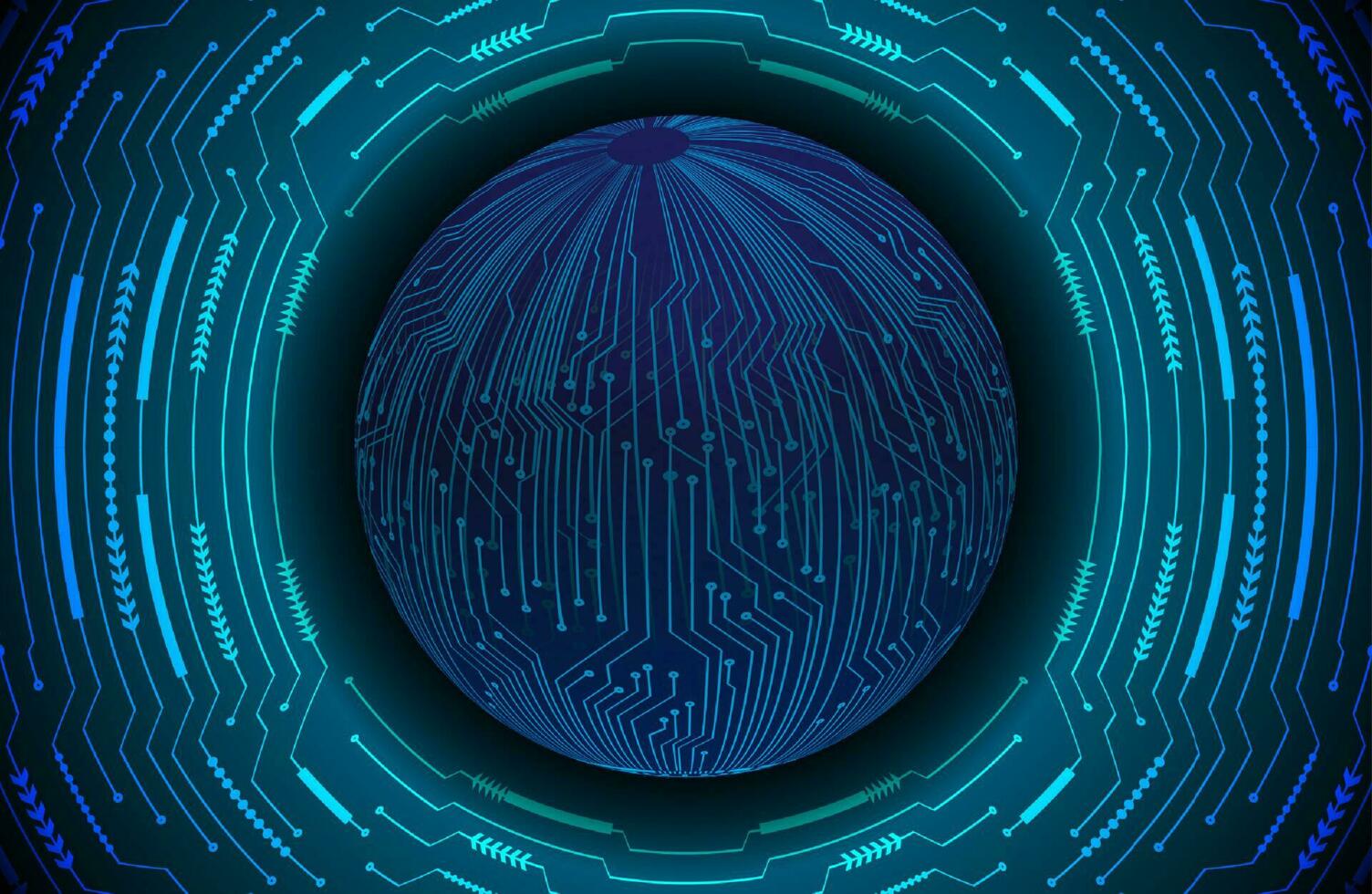 Modern Holographic Globe on Technology Background vector