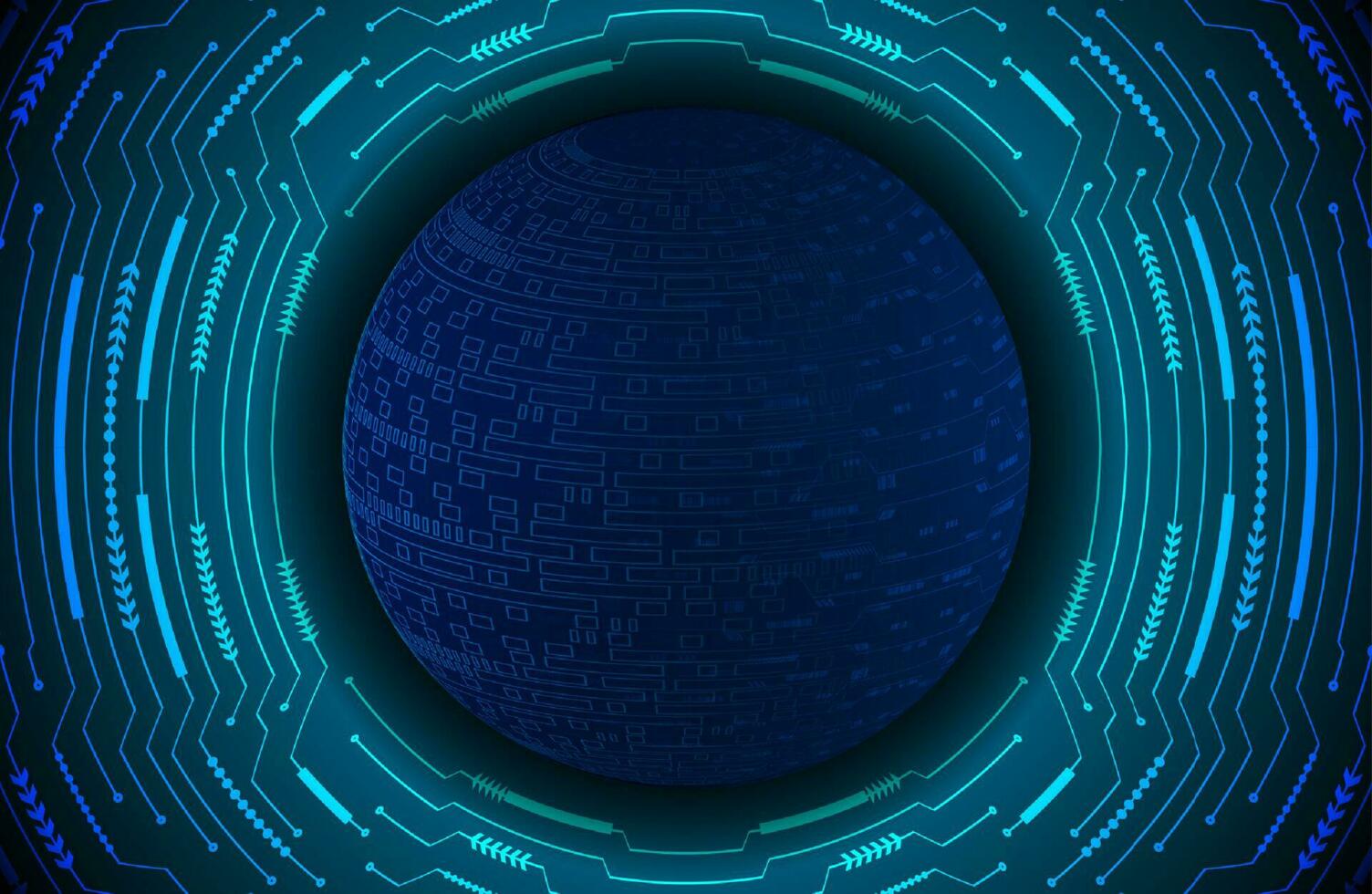 Modern Holographic Globe on Technology Background vector