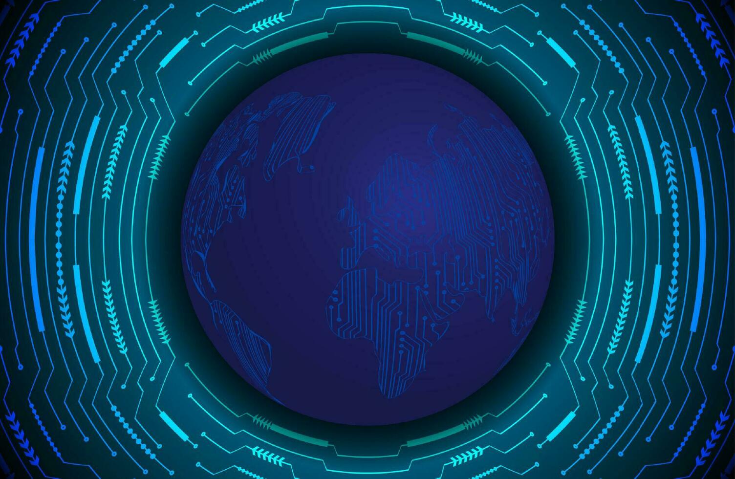 Modern Holographic Globe on Technology Background vector