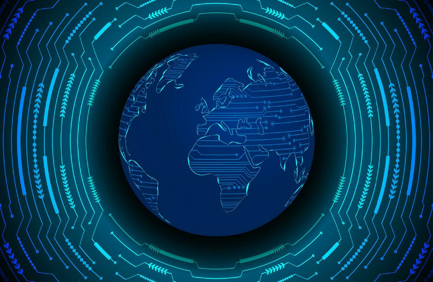 Modern Holographic Globe on Technology Background vector