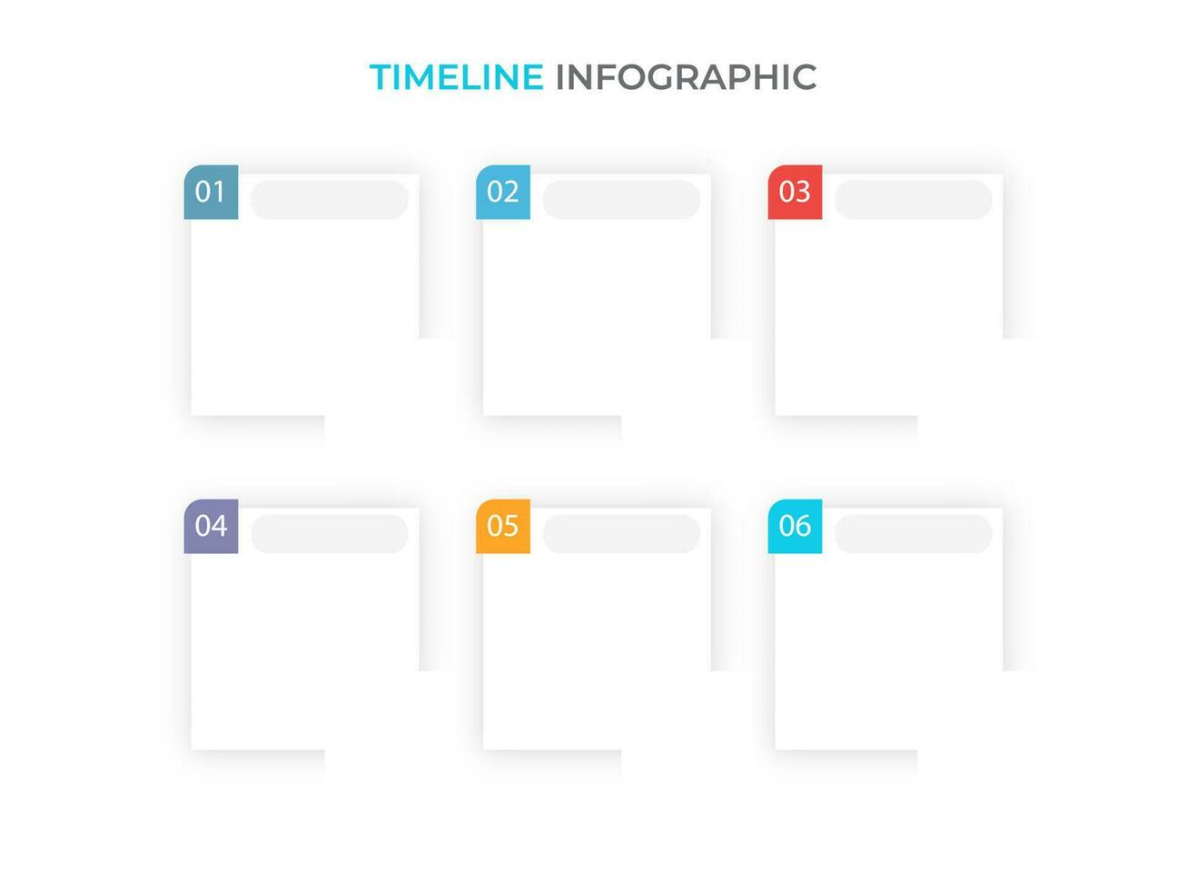 Business Timeline Infographic Template Layout With Six Options And Copy Space On White Background. vector