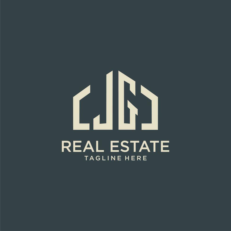 JG initial monogram logo for real estate design vector