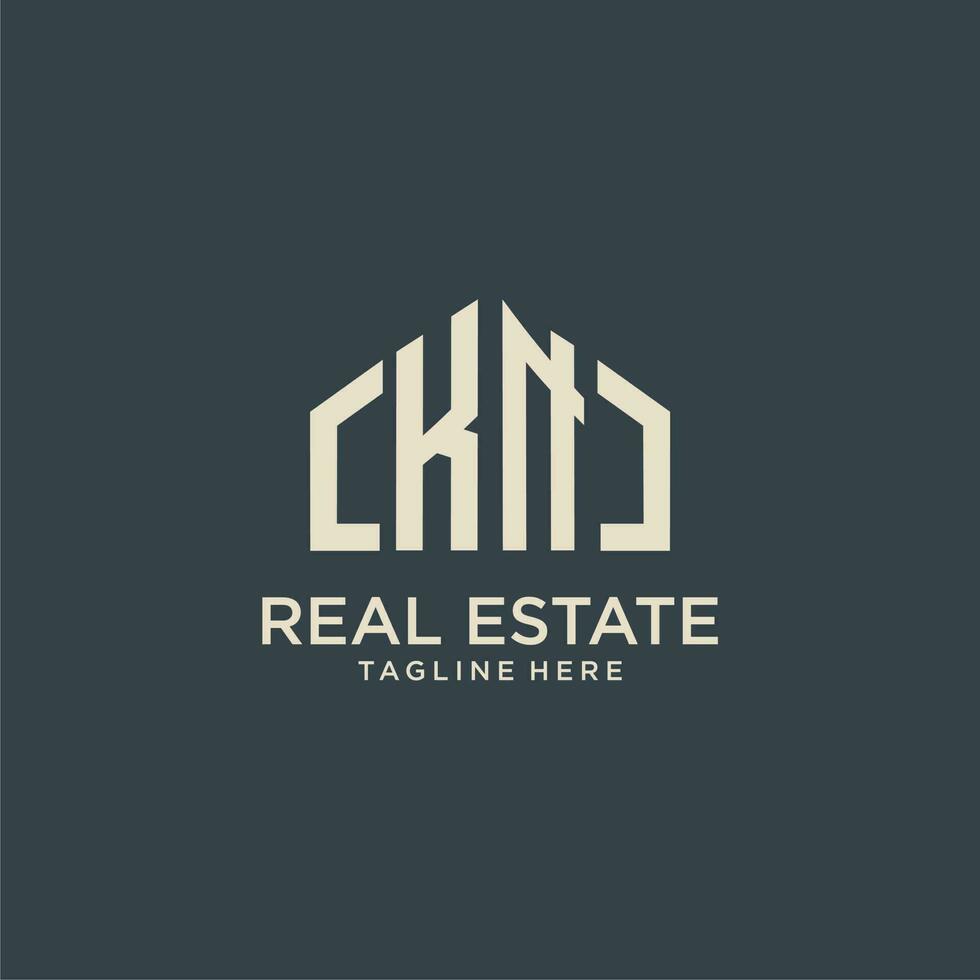 KN initial monogram logo for real estate design vector